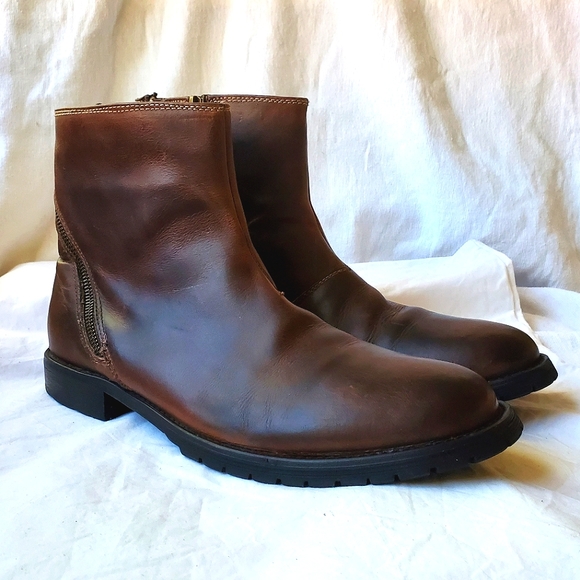 Bed Stu Other - Bed Stu Men's Leather Double Zipper Ankle Boots Brown Size 10